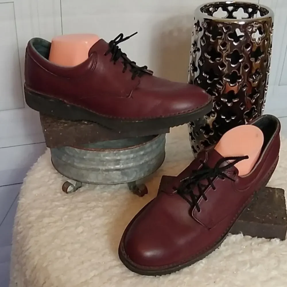 Eva Tech SZ 10 Men's Oxford Dress Shoes Reddish Brown Lightweight Leather